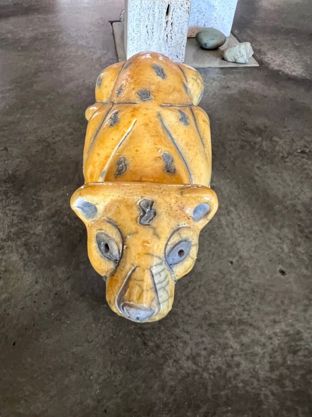 African Express Vintage Raku Pottery Leopard or Cheetah Handmade in S. Africa